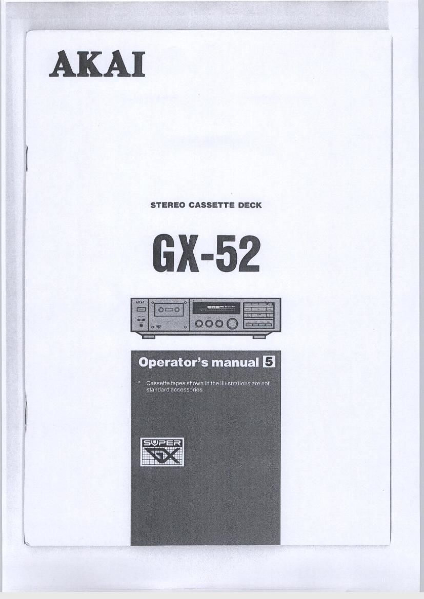 Akai GX 52 Owners Manual
