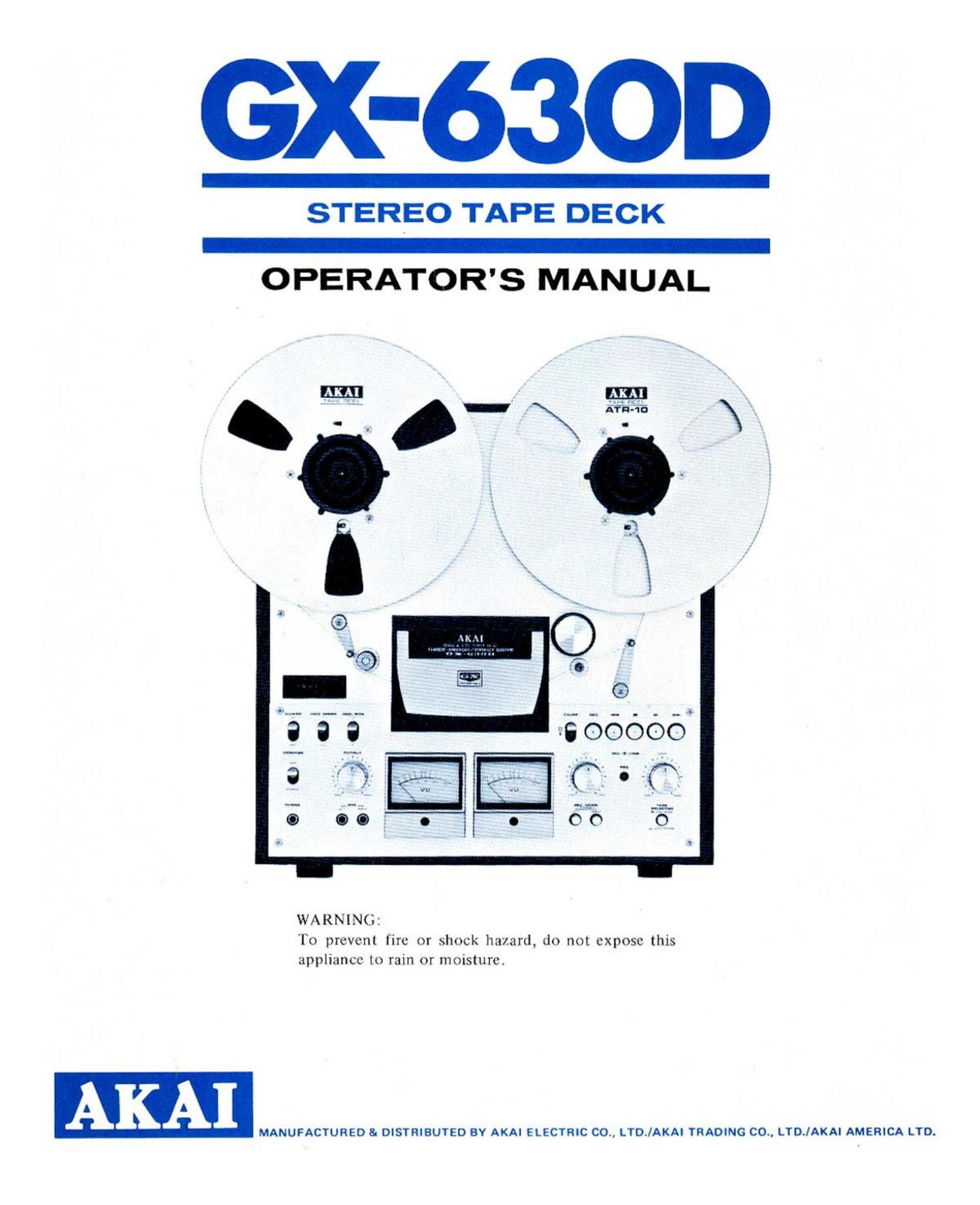 Akai GX 630 D Owners Manual