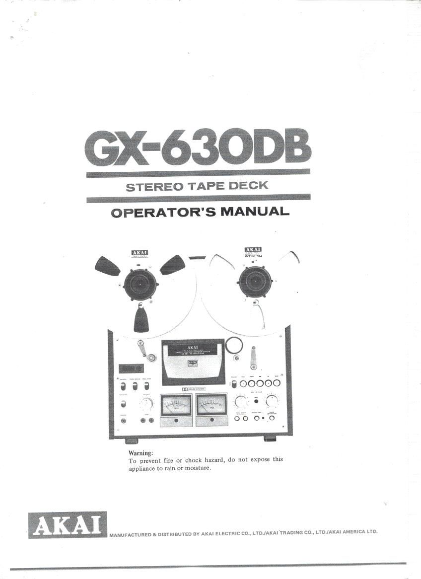 Akai GX 630 DB Owners Manual