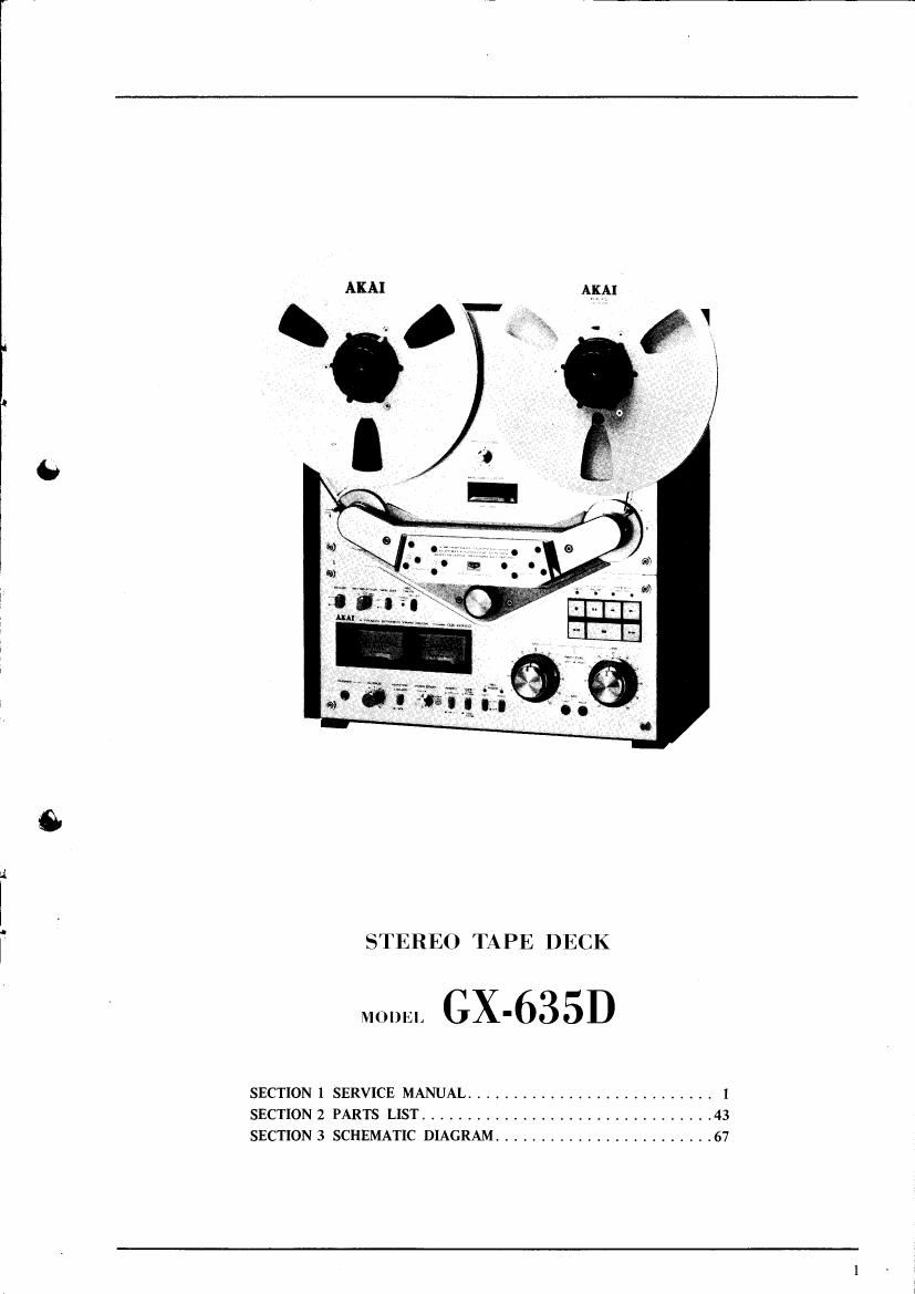 Akai GX 635 D Service Manual