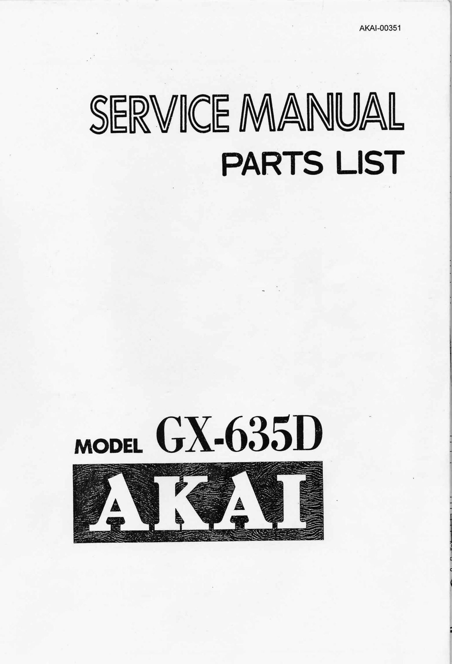 Akai GX 635 D Service Manual 2