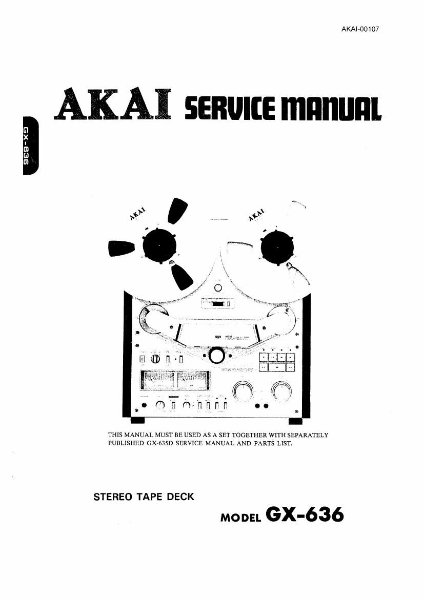 Free Audio Service Manuals - Free download Akai GX 636 Service Manual