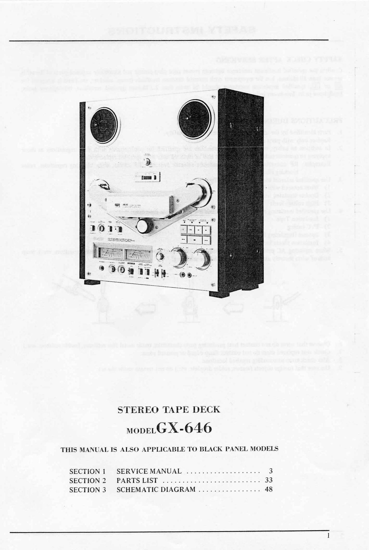 Akai GX 646 D Service Manual