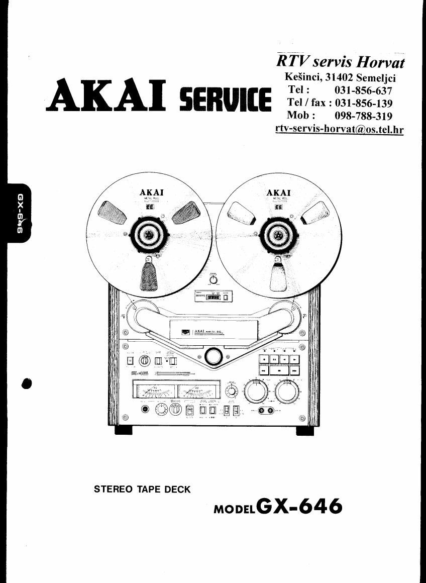 Akai GX 646 Service Manual