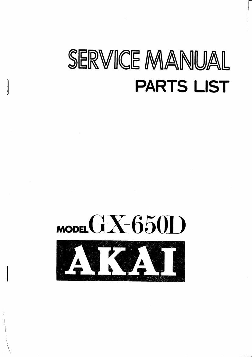 Akai GX 650 D Schematic