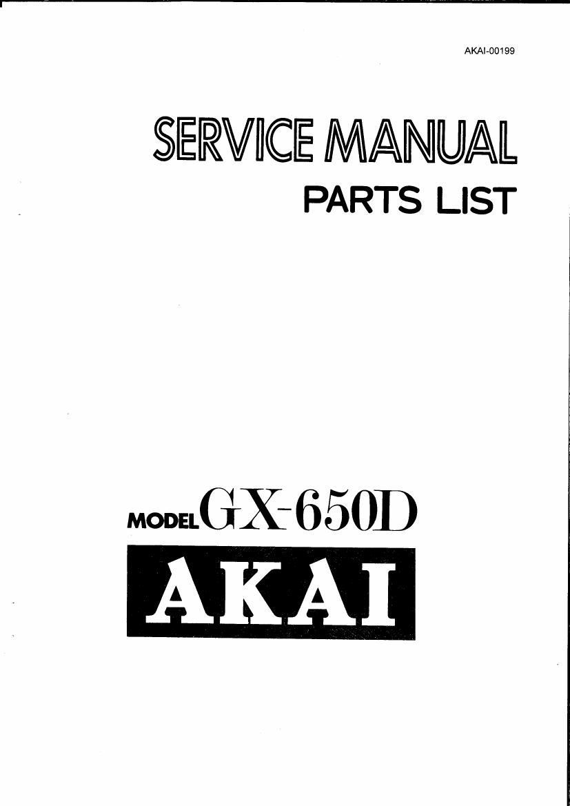 Akai GX 650 D Service Manual
