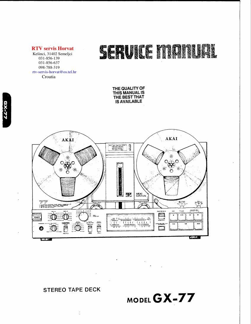 Akai GX 77 Service Manual 3