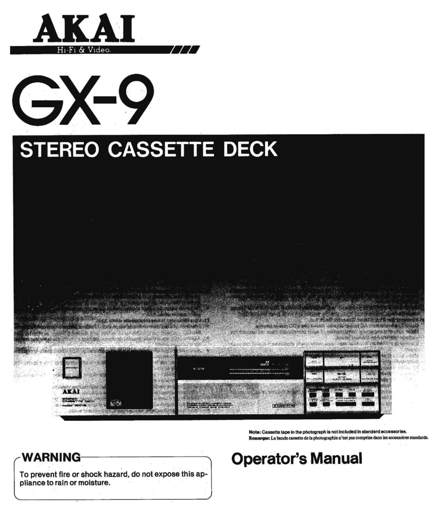 Akai GX 9 Owners Manual