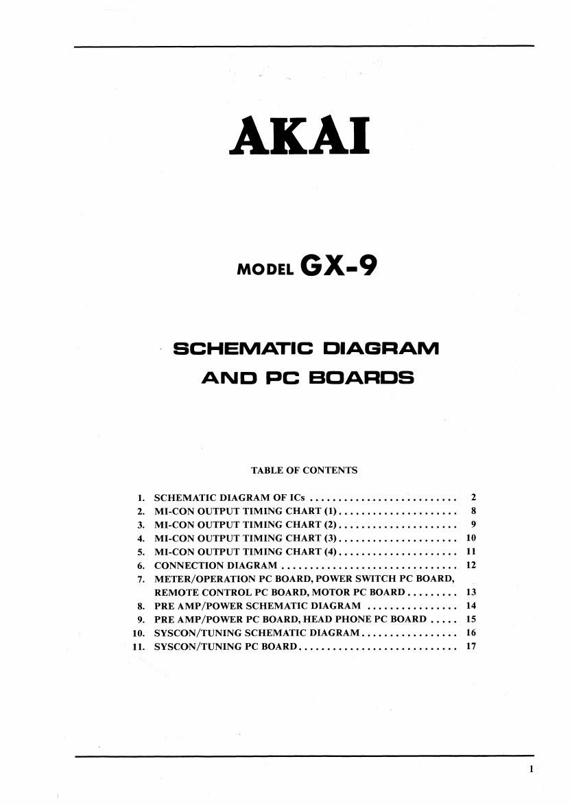 Akai GX 9 Service Manual