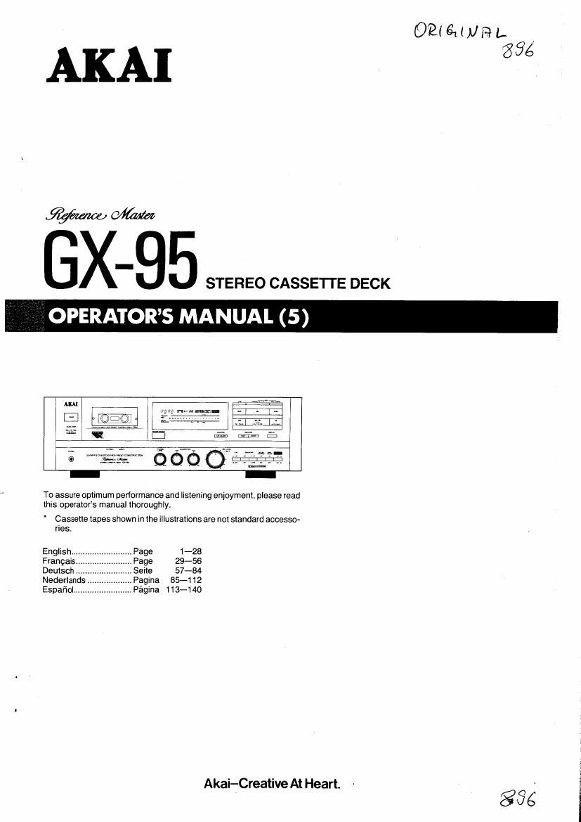 Akai GX 95 Owners Manual