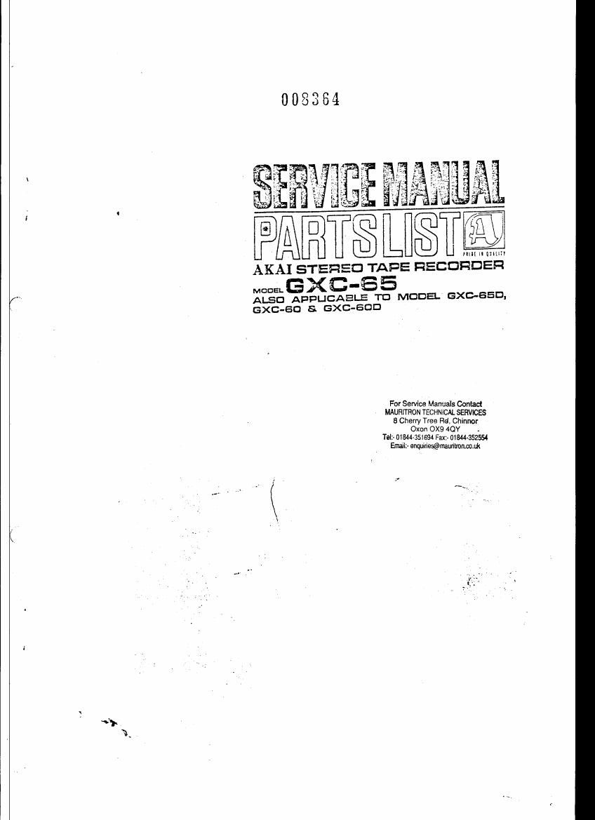 Akai GXC 60 D Service Manual