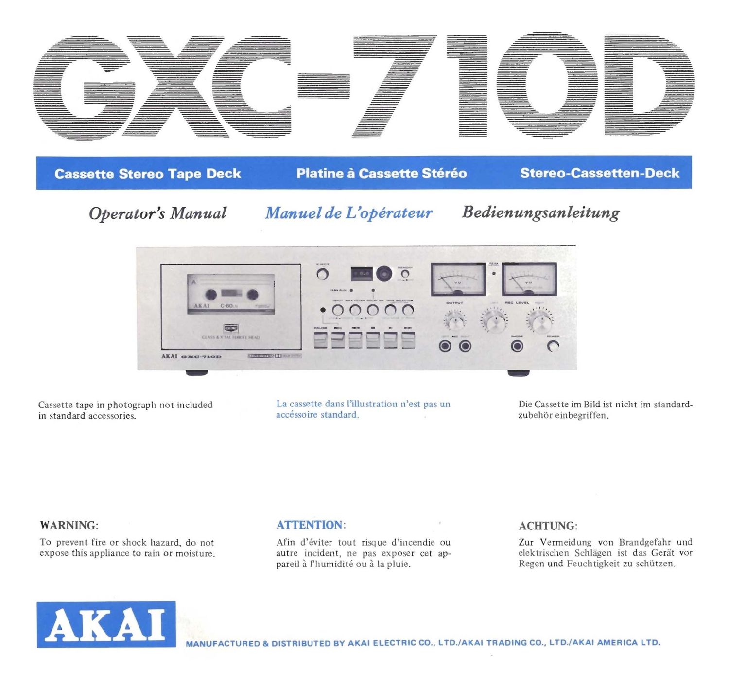 Akai GXC 710 D Owners Manual