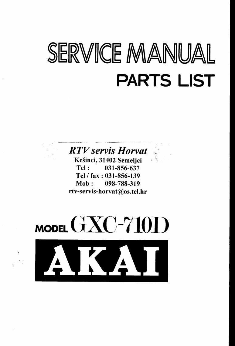 Akai GXC 710 D Schematic