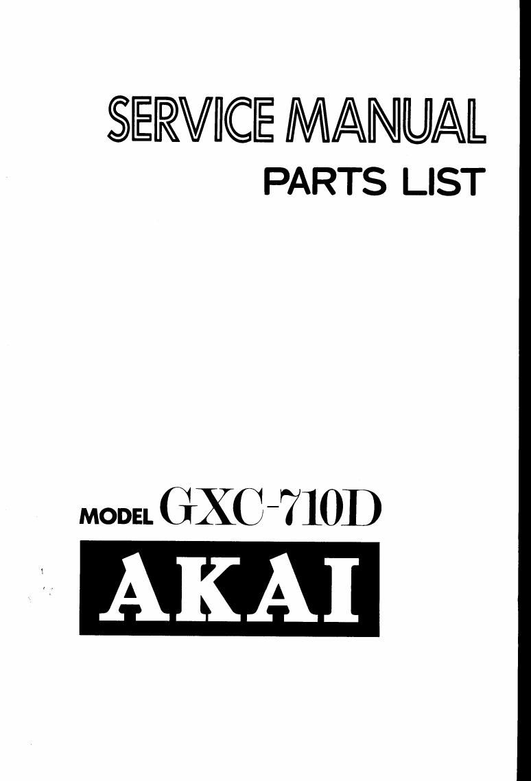 Akai GXC 710 D Service Manual