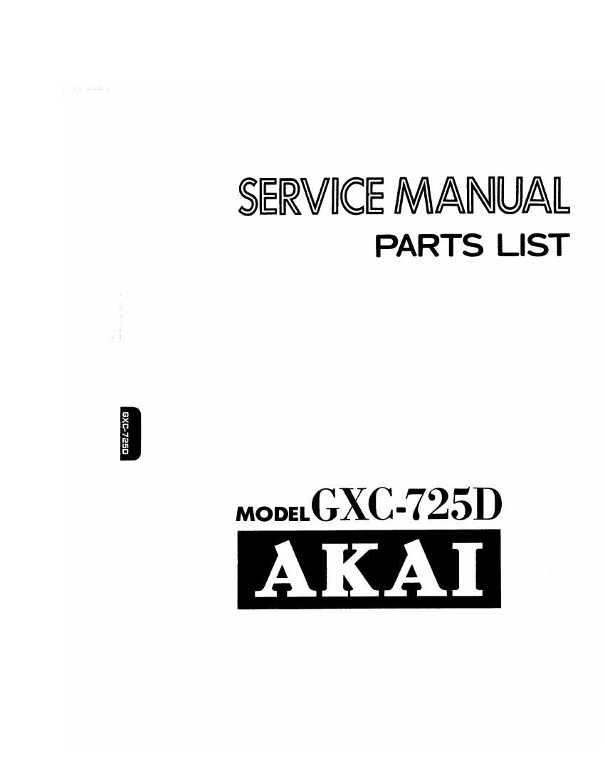 Akai GXC 725 D Service Manual