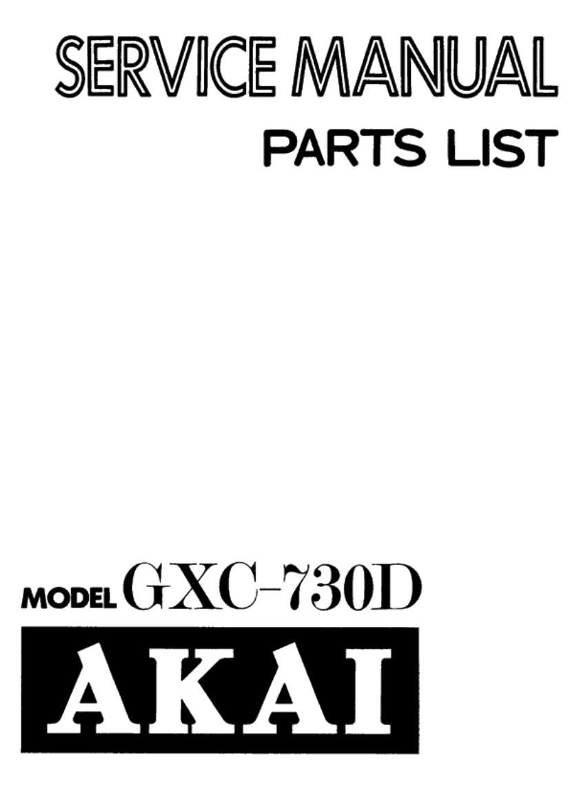 Akai GXC 730 D Service Manual