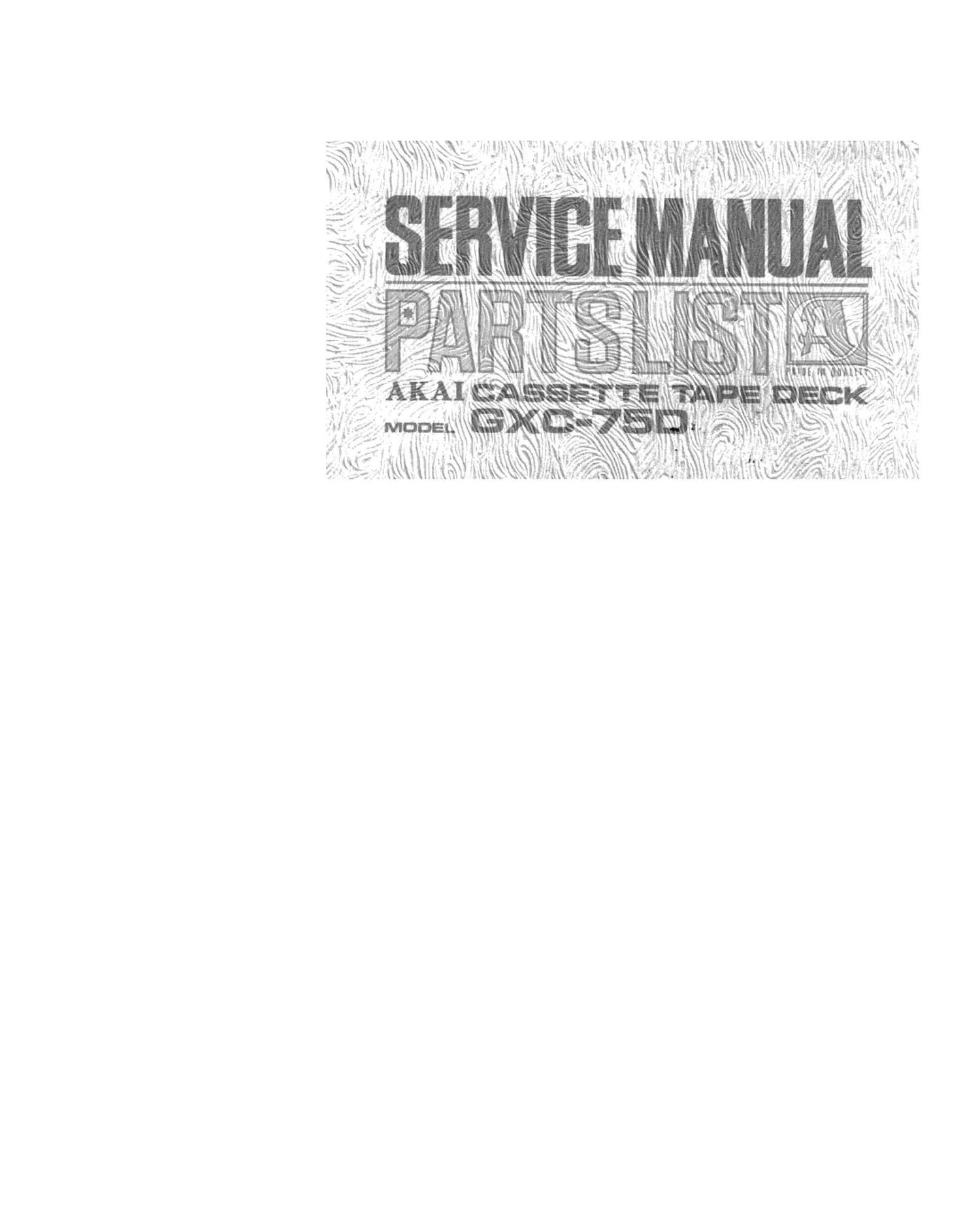 Akai GXC 75 D Service Manual