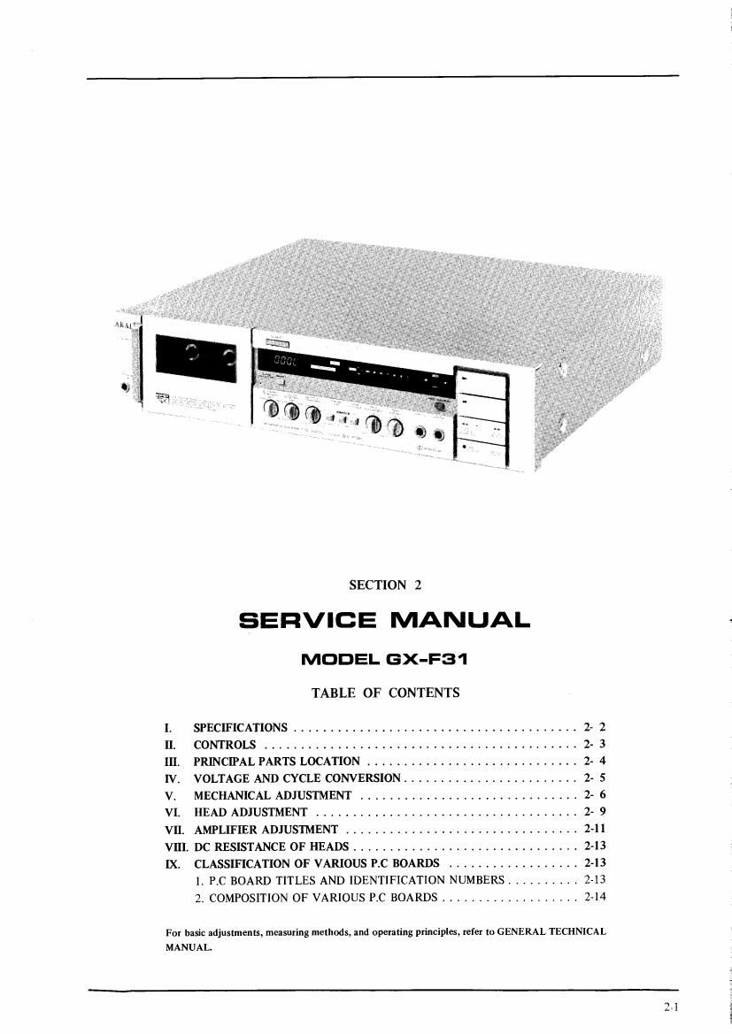 Akai GXF 31 Service Manual 2