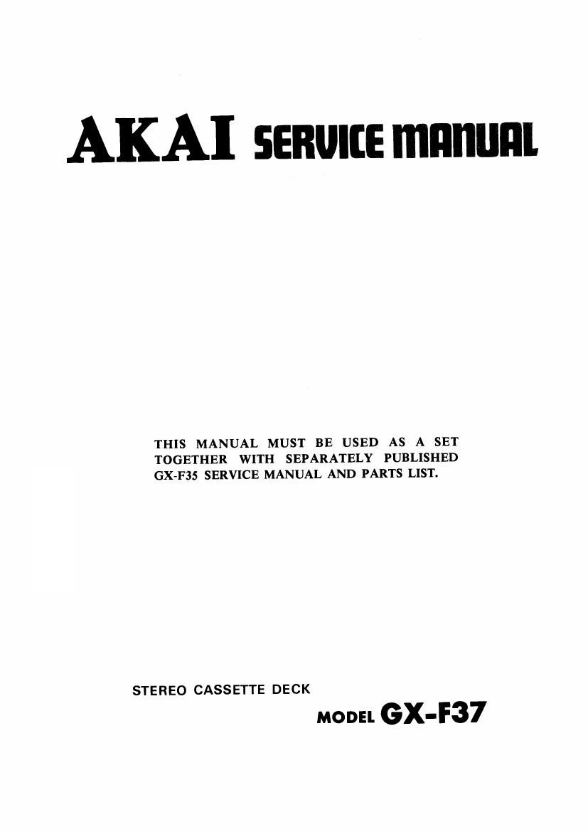 Akai GXF 37 Service Manual