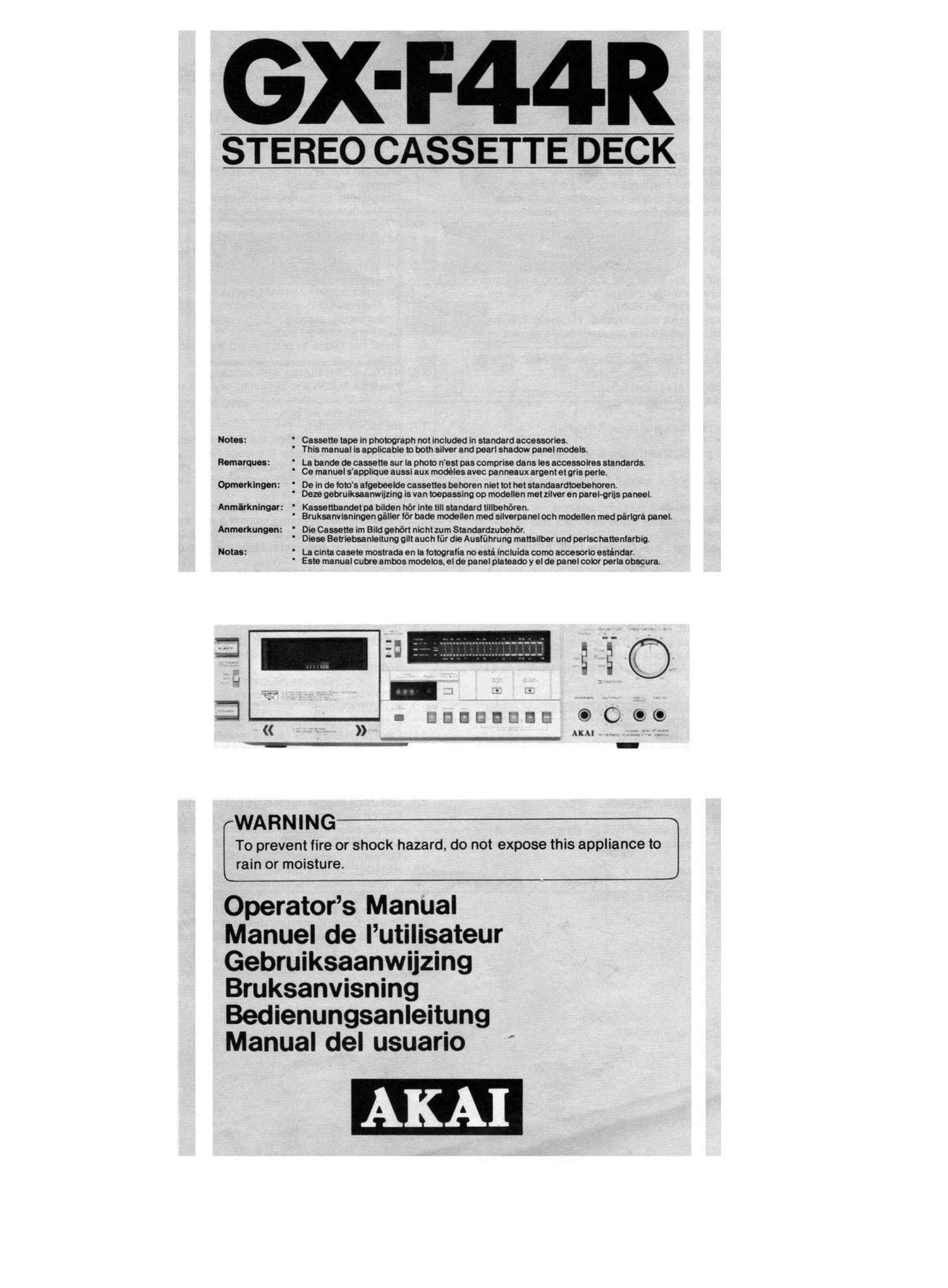 Akai GXF 44 R Owners Manual