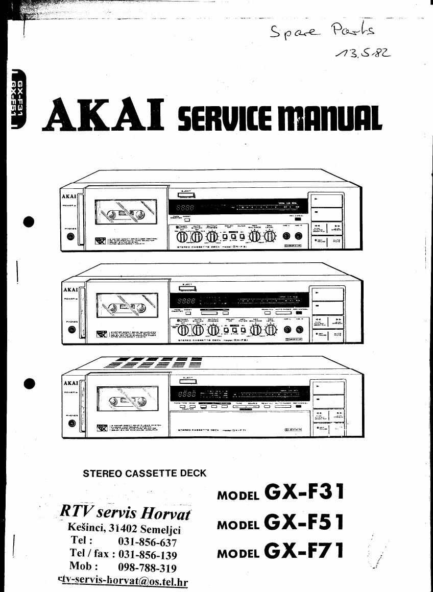 Akai GXF 71 Service Manual