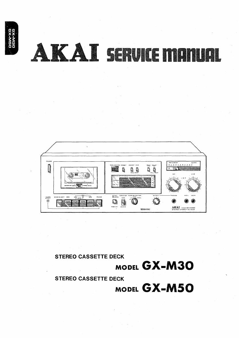 Akai GX-M30 CINTA ESTÉREO CUBIERTA propietarios Manual De Operación Original * 