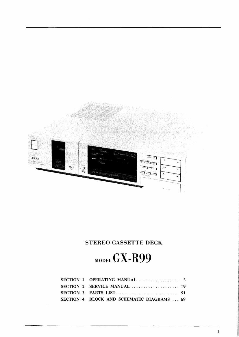 Akai GXR 99 Owners Manual