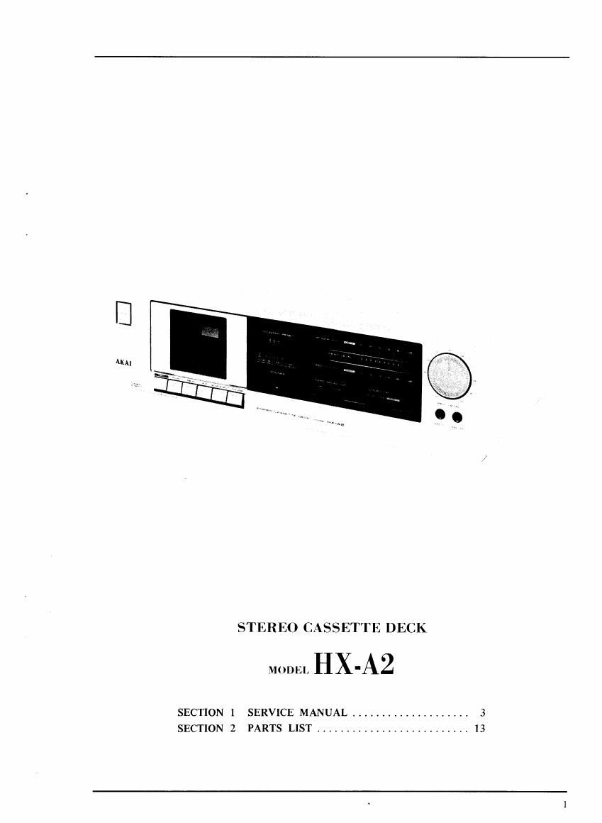 Akai HXA 2 Service Manual