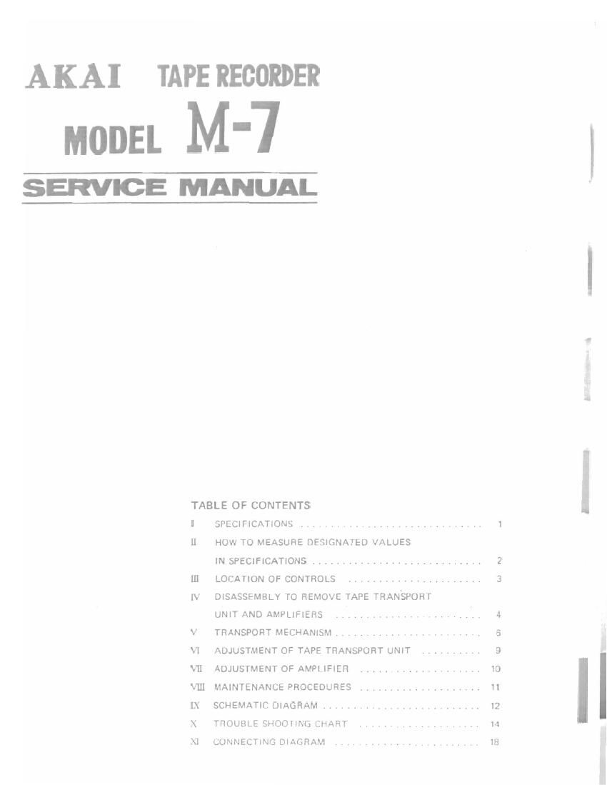 Akai M 7 Service Manual
