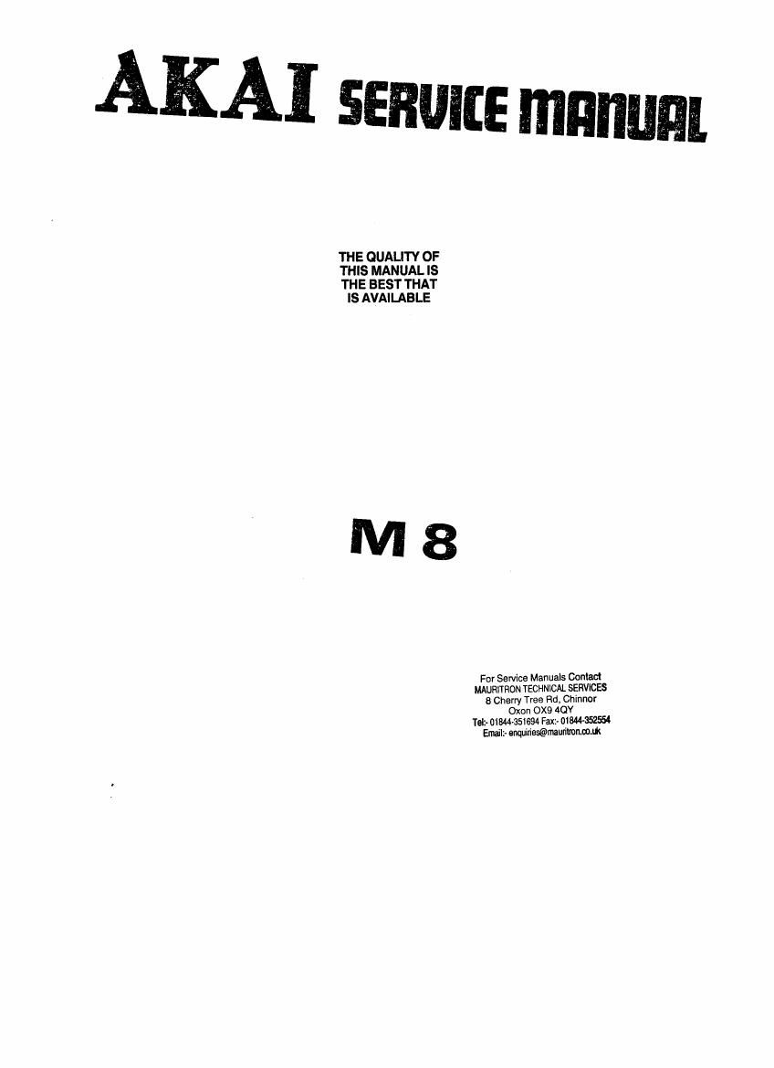 Akai M 8 Service Manual