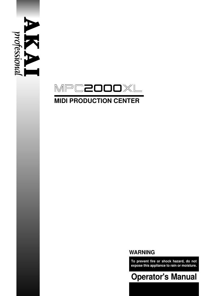 Akai MPC 2000 XL Owners Manual