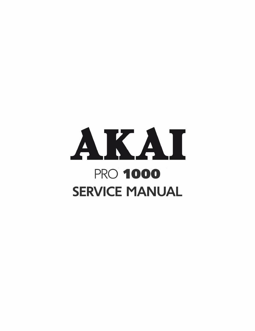 Akai PRO 1000 Service Manual