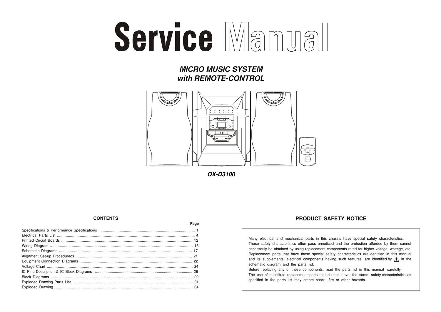Akai QXD 3100 Service Manual