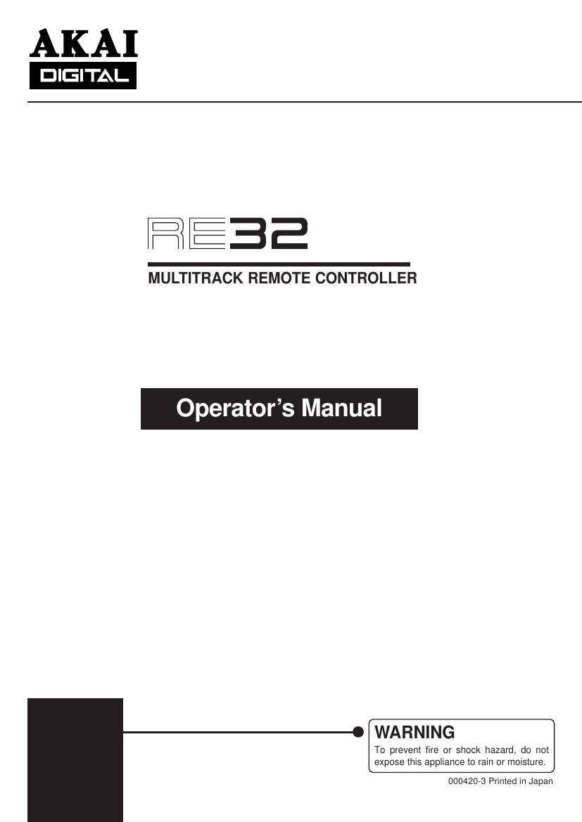 Akai RE 32 Service Manual
