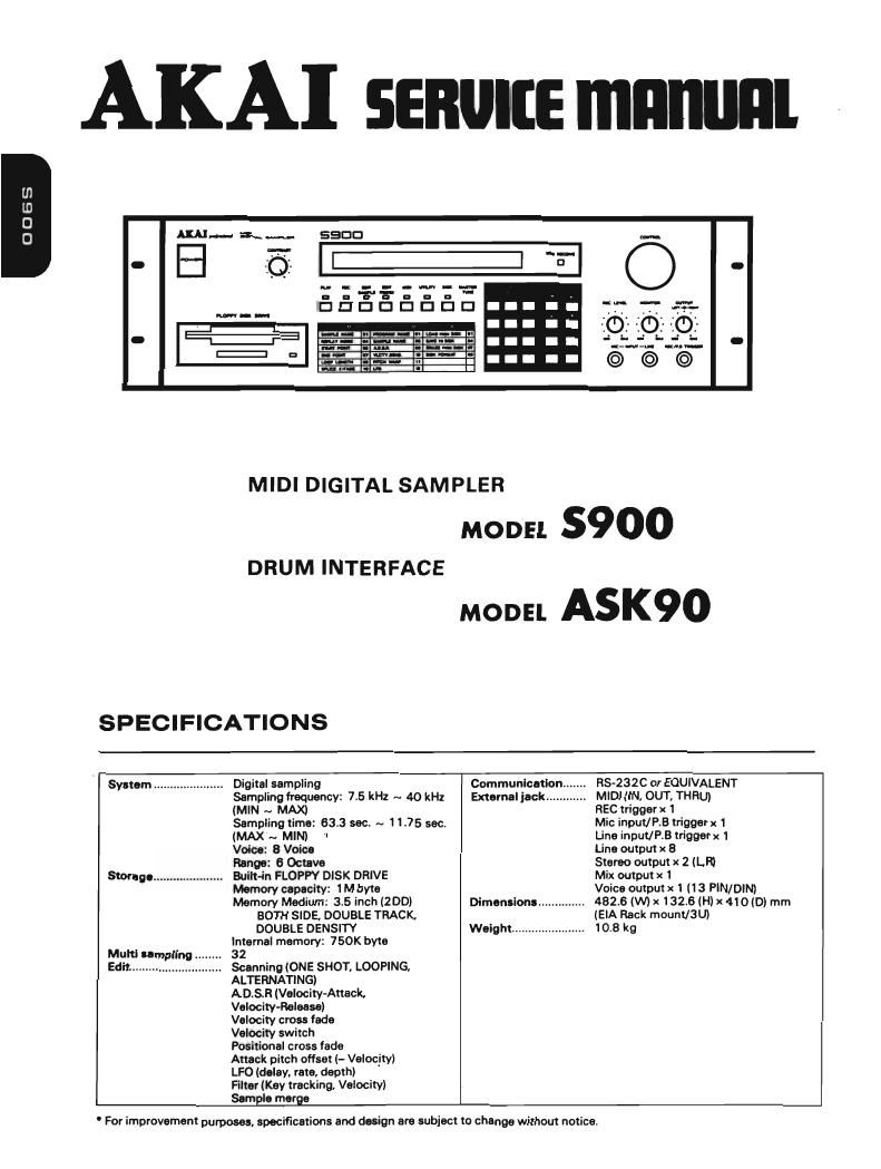 Akai S 900 Service Manual