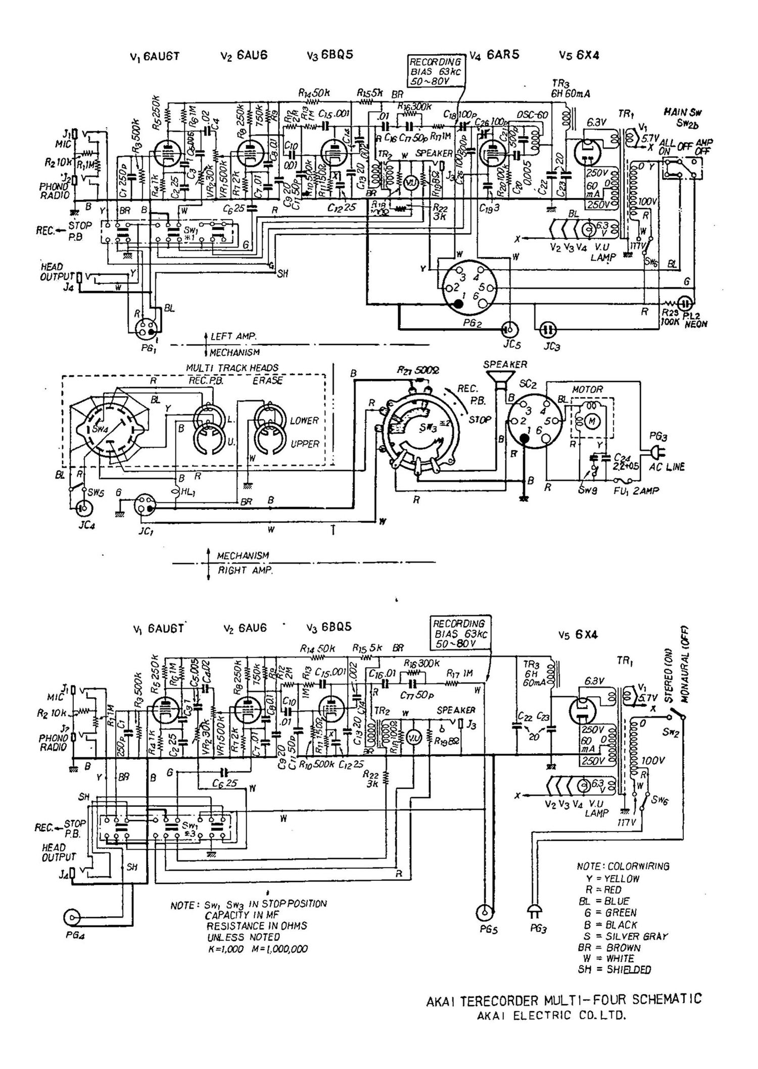 Akai TERECORDER MULTI 4 Schematic