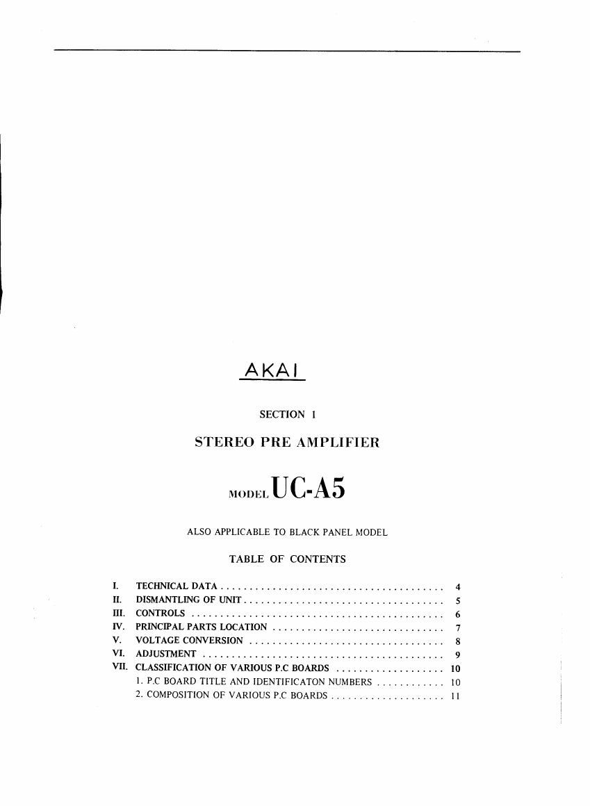 Akai UCA 5 Service Manual
