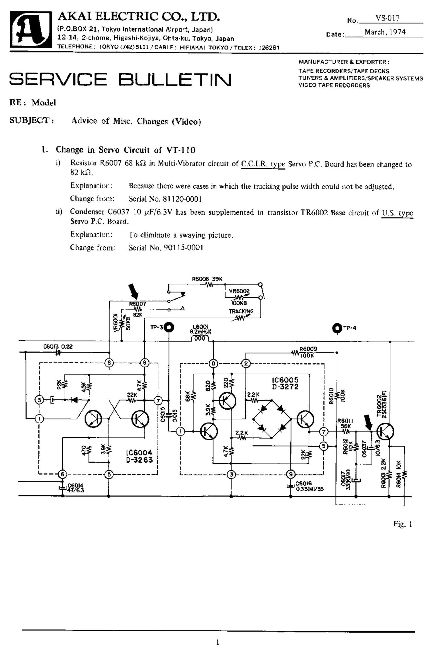 Akai VT 110 Service Manual