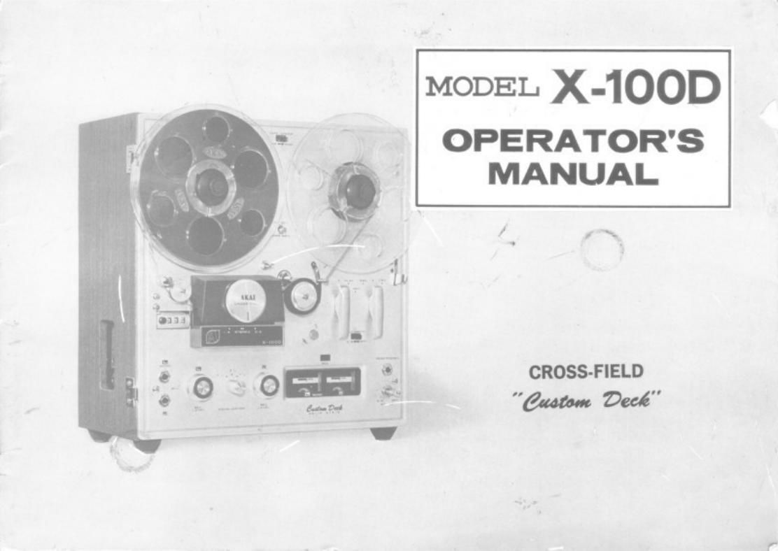 Akai X 100 D Owners Manual