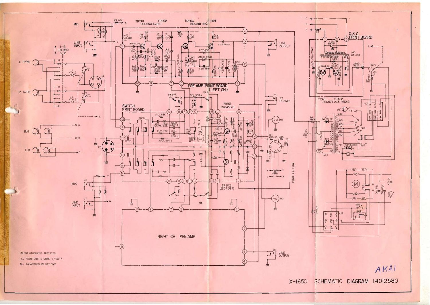 Akai X 165 D Schematic