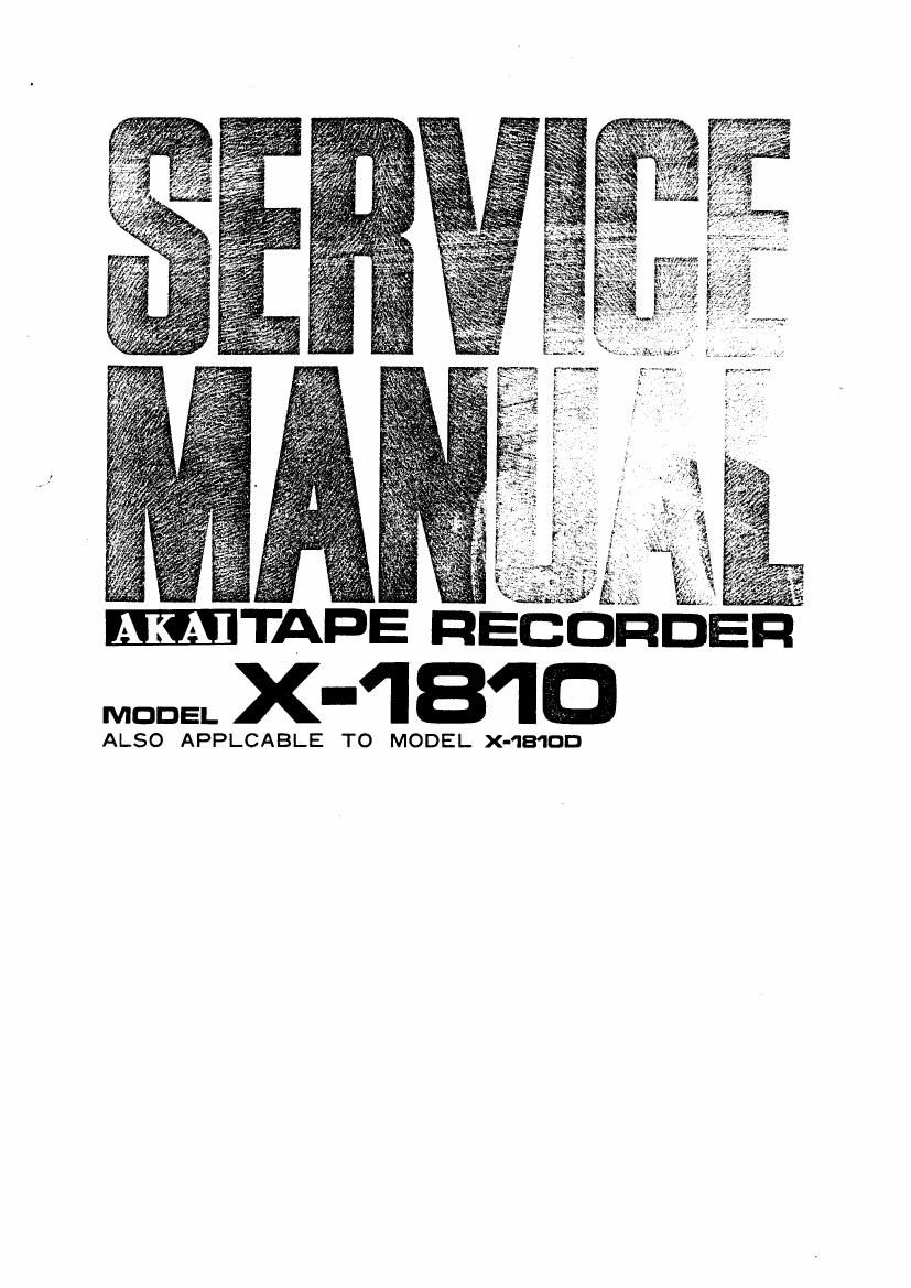 Akai Service Manual für X 1800 SD englisch komplett  Kopie 