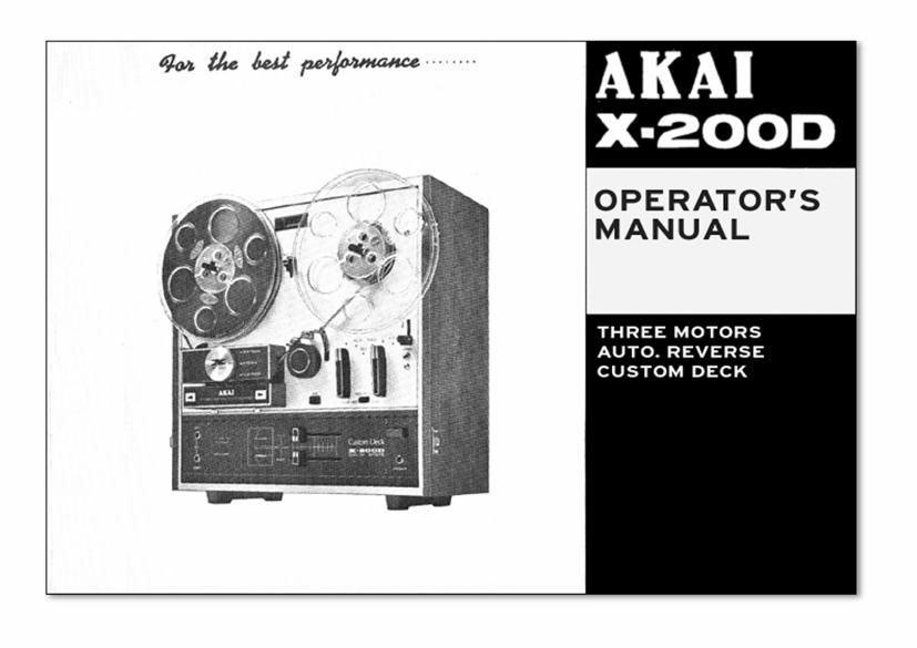 Akai X 200 D Owners Manual