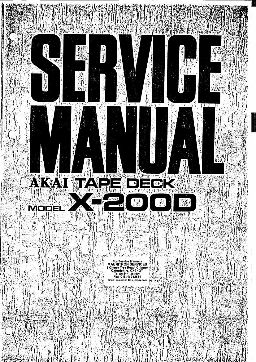 Akai X 200 D Service Manual