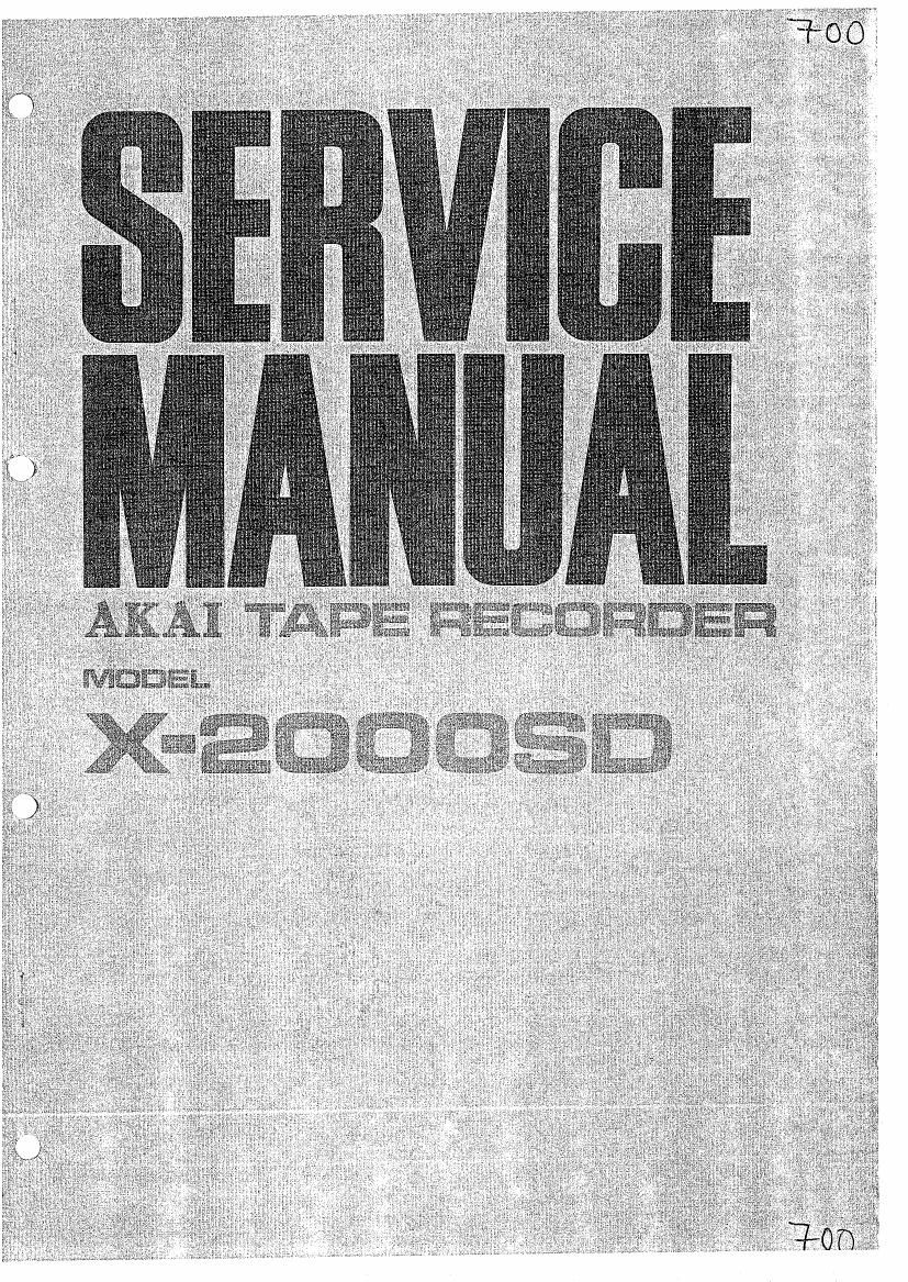 Akai X 2000 SD Service Manual
