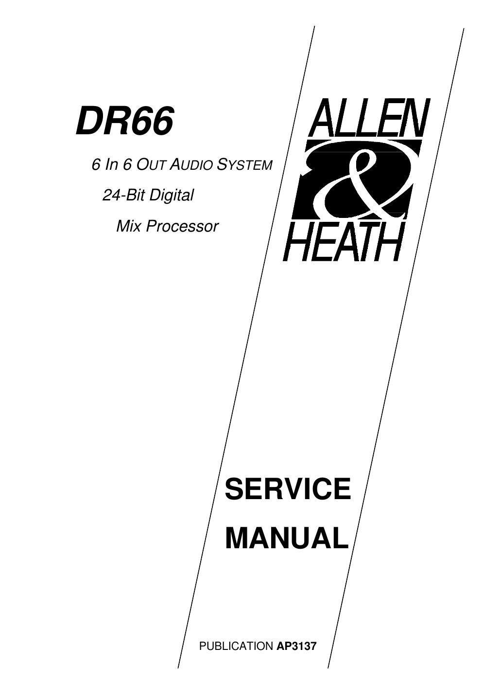 allen heath dr66 mix processor service manual