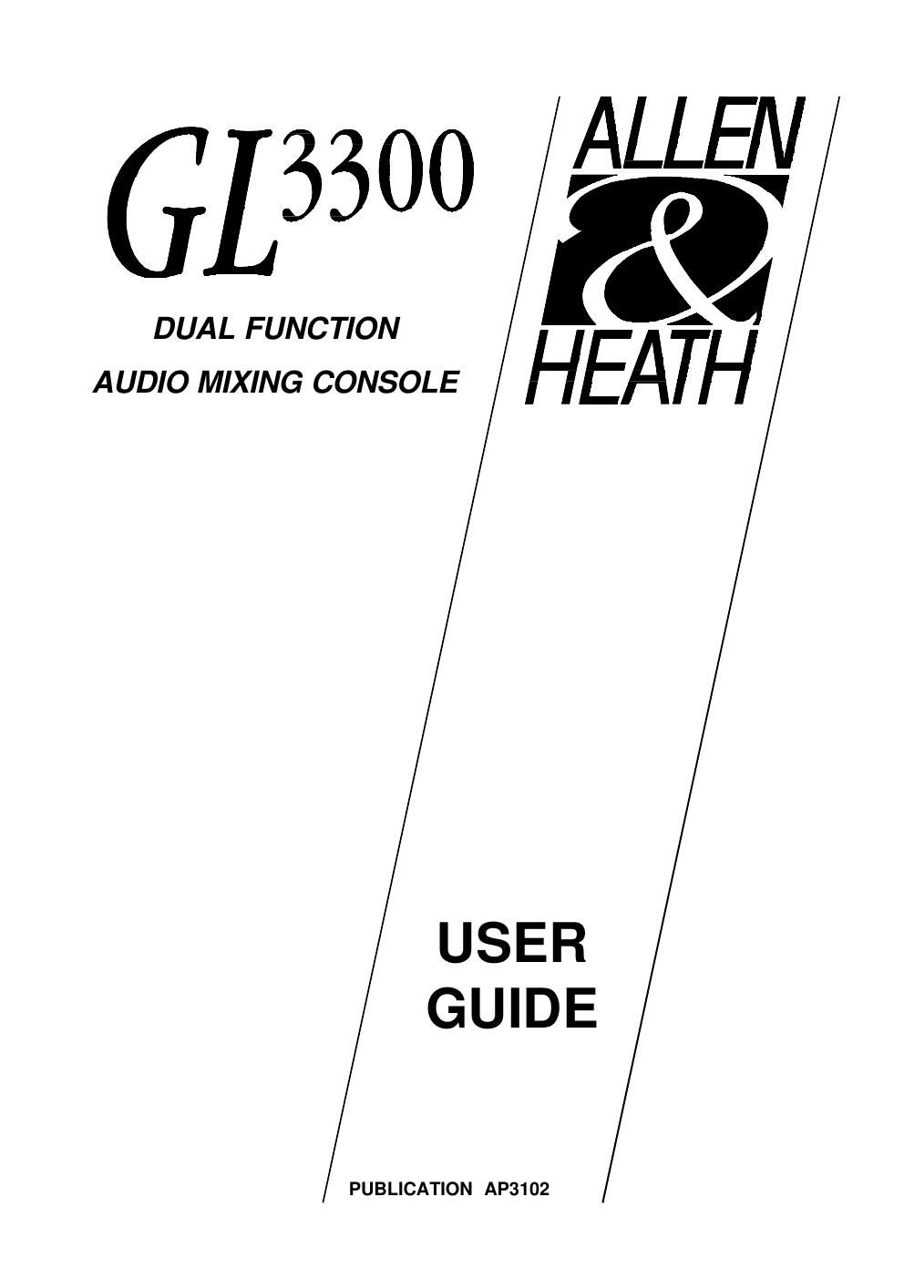allen heath gl 3300 owners manual