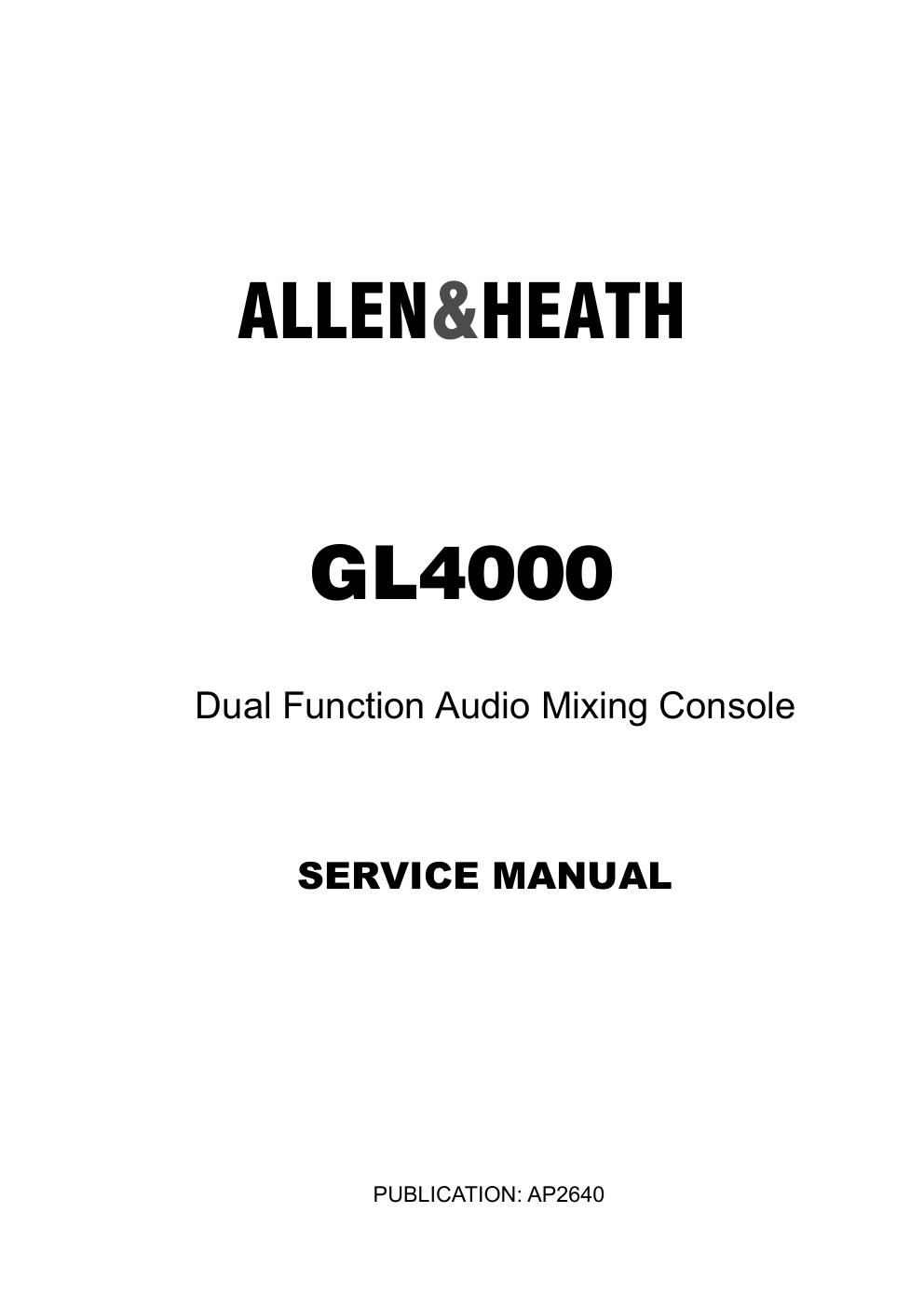 allen heath gl4000 mixer service manual