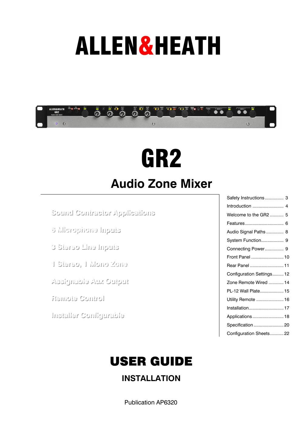 allen heath gr 2 owners manual