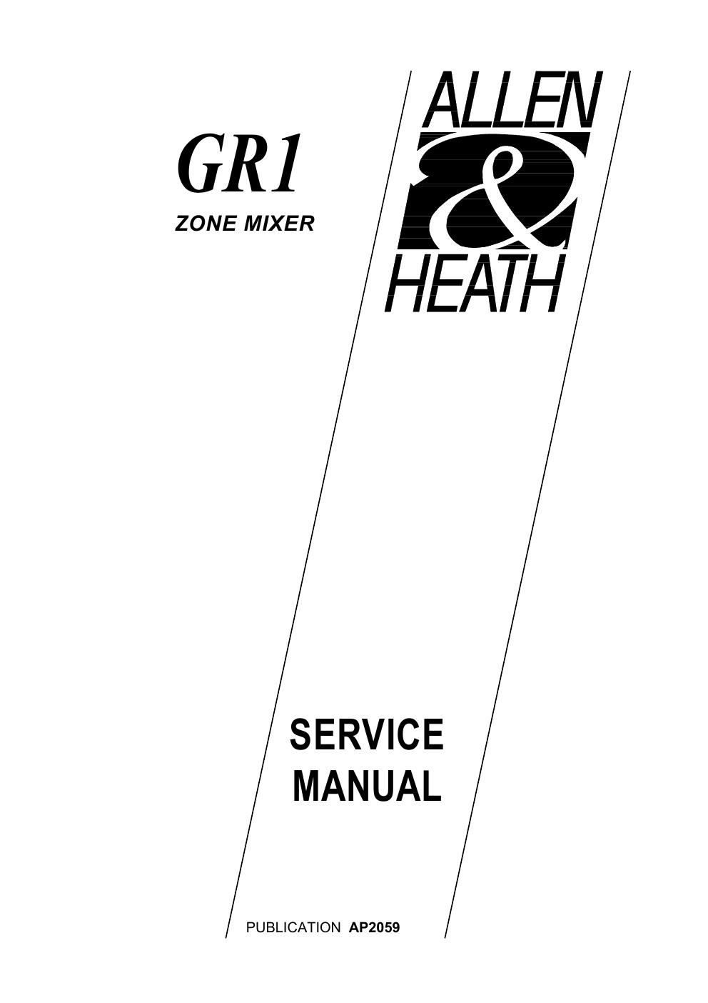allen heath gr1 mixer service manual
