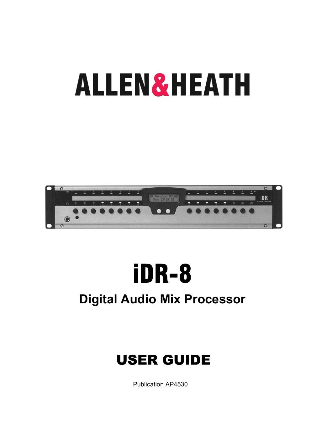 allen heath idr 8 owners manual